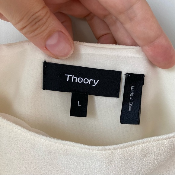 Theory Petteri Rosina Cold Shoulder Top Ivory L - Picture 4 of 9